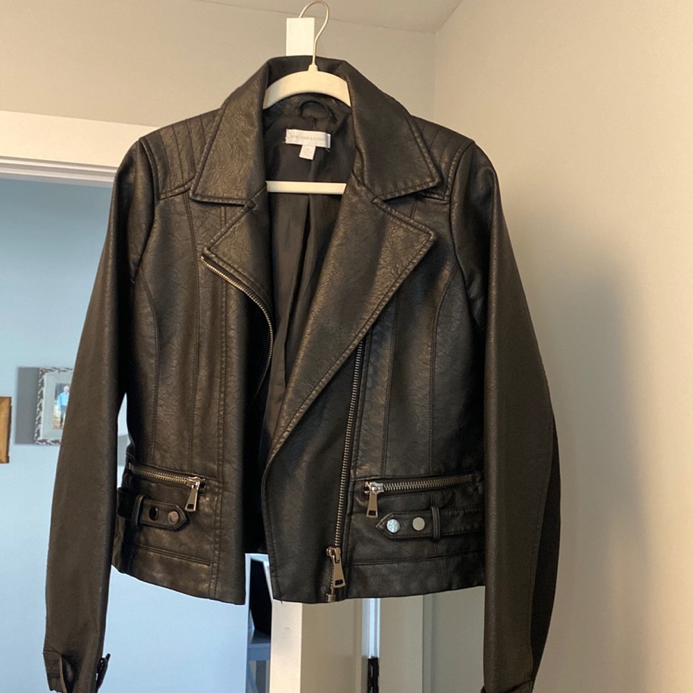 Black Leather Jacket - size M